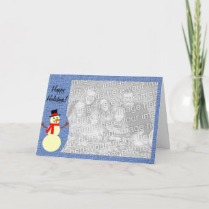Snowman custom photo card