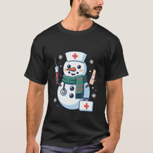 Snowman Cute Christmas Nurse Medical Holiday T-Shirt