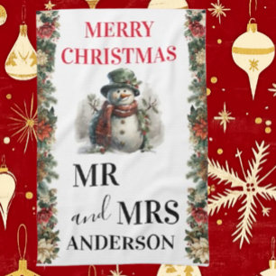 Snowman Cute Christmas Wishes Paper Napkin