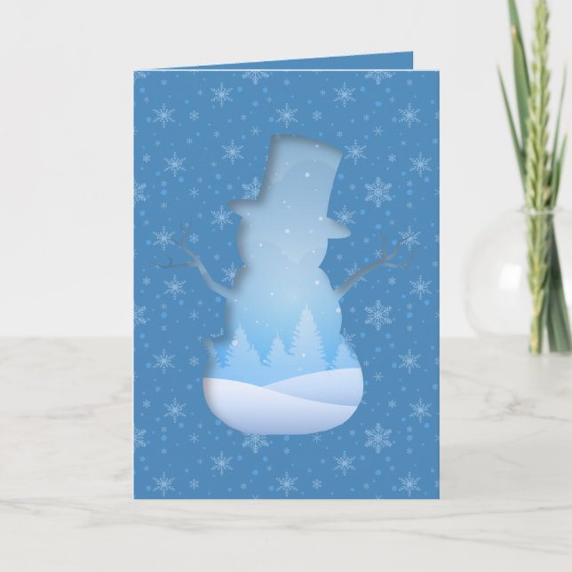 Snowman Cutout Holiday Card (Front)