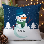Snowman Dad Personalised Name Christmas Holiday Cushion<br><div class="desc">Snowman Dad Personalised Name Christmas Holiday Throw Pillow. Cute snowman custom personalised name decorative Christmas throw pillow. Makes the perfect Christmas gift and holiday decor for winter.</div>