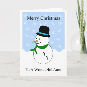 Snowman Design Aunt Christmas Holiday Card