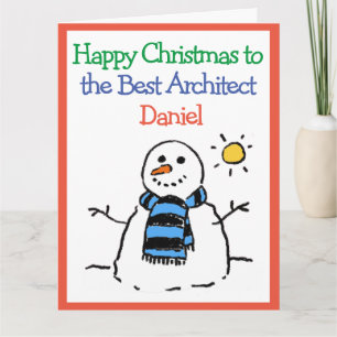 Snowman Design Happy Christmas to a Architect Card