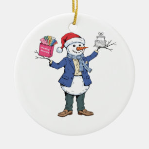 Snowman Event Organiser Christmas 2026 Holiday Ceramic Ornament