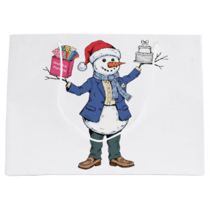 Snowman Event Organiser Christmas 2026 Holiday Large Gift Bag