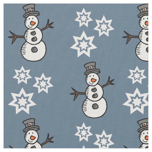 Snowman Fabric (Close Up)