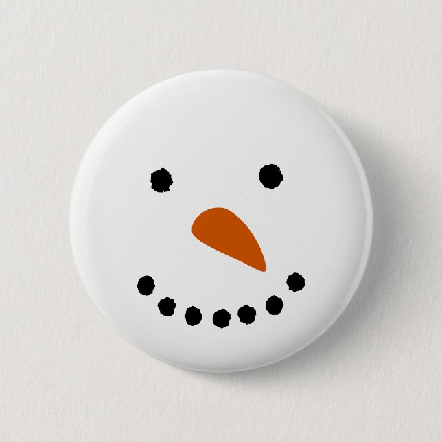 Snowman Face 6 Cm Round Badge (Front)