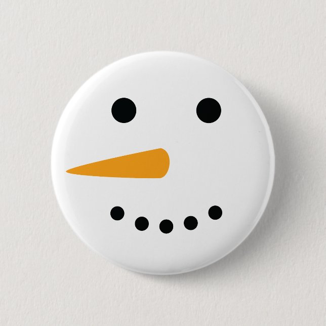 Snowman Face 6 Cm Round Badge (Front)