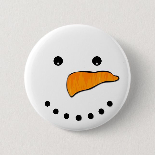 Snowman Face 6 Cm Round Badge (Front)