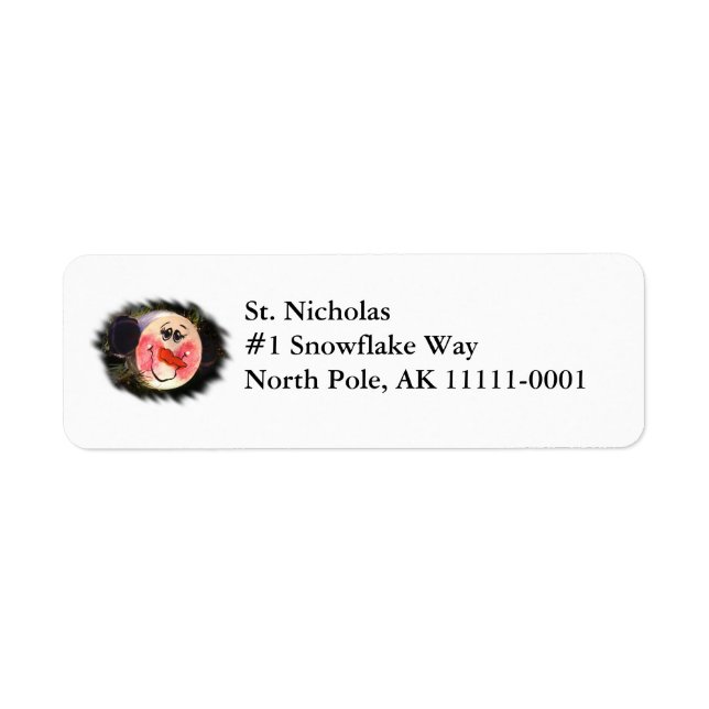 Snowman Face Address Label Return Address Label (Front)