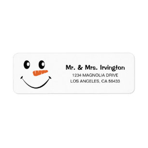 Snowman Face Address Return Address Label
