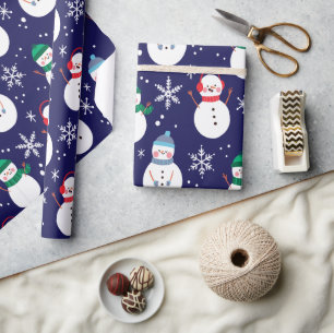 Snowman Face Background Pretty Gift  Wrapping Paper
