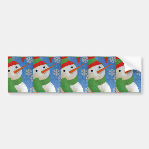 Snowman Face Bumper Sticker