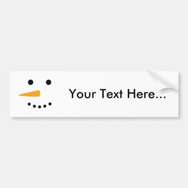 Snowman Face Bumper Sticker (Front)