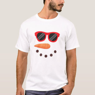 Snowman Face Carrot And Red Sunglasses Christmas F T-Shirt