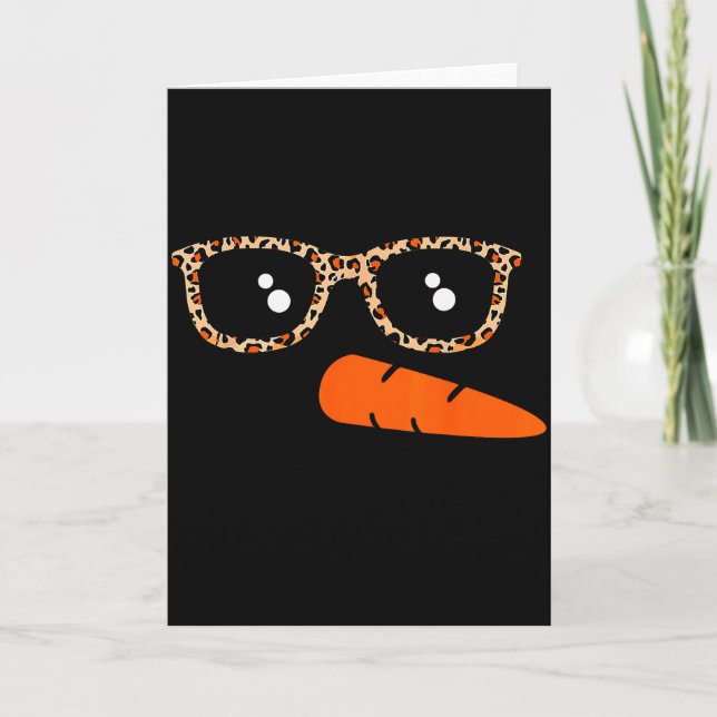 Snowman Face Carrot Nose Christmas Winter Cosplay  Card (Front)