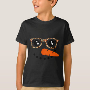Snowman Face Carrot Nose Christmas Winter Cosplay  T-Shirt