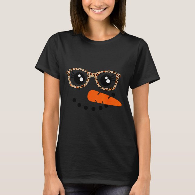Snowman Face Carrot Nose Christmas Winter Cosplay  T-Shirt (Front)