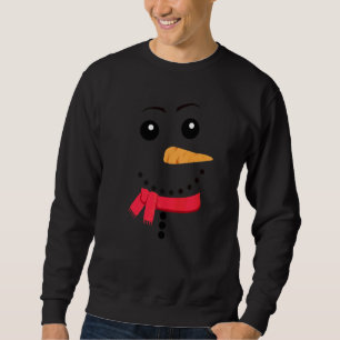 Snowman Face Carrot Nose Eyebrows Scarf Funny Chri Sweatshirt