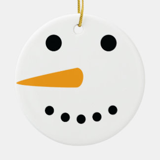 Snowman Face Ceramic Ornament