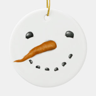 SNOWMAN FACE CERAMIC ORNAMENT