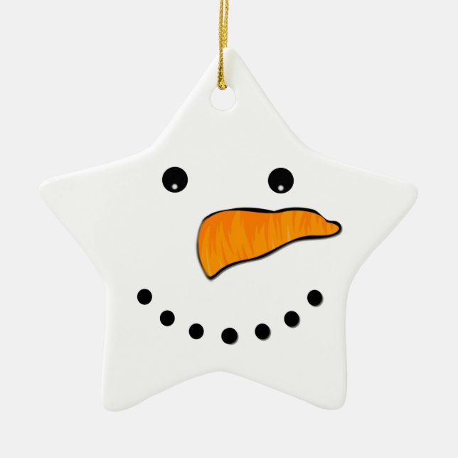 Snowman Face Ceramic Ornament (Front)