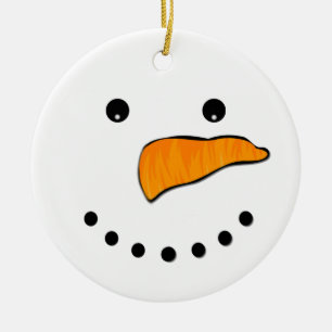 Snowman Face Ceramic Tree Decoration