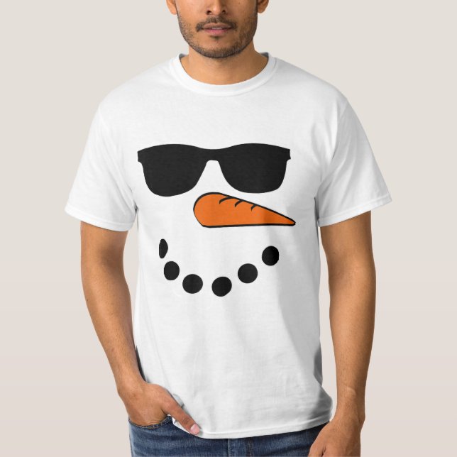 Snowman Face Christmas Funny Santa Claus Sunglass  T-Shirt (Front)