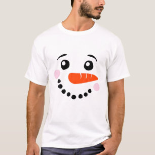 Snowman Face Christmas Funny Santa Claus Xmas T-Shirt