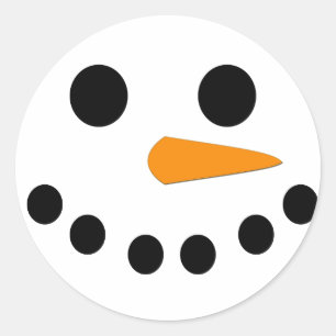 Snowman Face Classic Round Sticker