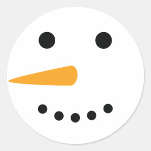Snowman Face Classic Round Sticker