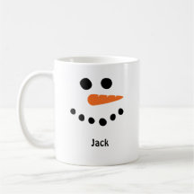 Snowman face coffee mug.  Personalise with name.