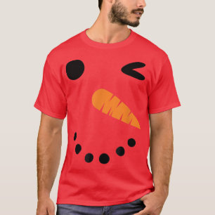Snowman Face Costume Fancy Dress Winter Time Snow T-Shirt