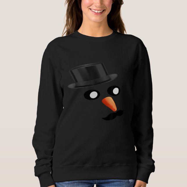 Snowman Face Cute Winter Snowman with Sunglasses C Sweatshirt (Front)
