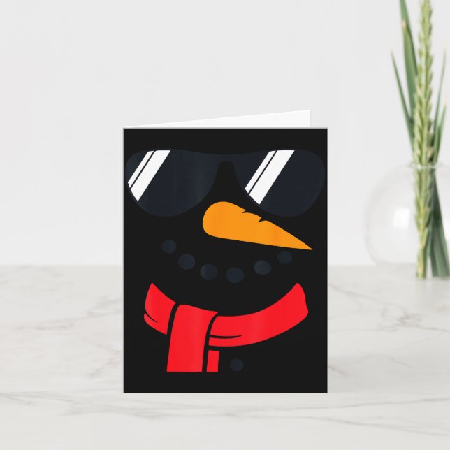 Snowman Face Family Christmas Matching Costume Men Card (Front)