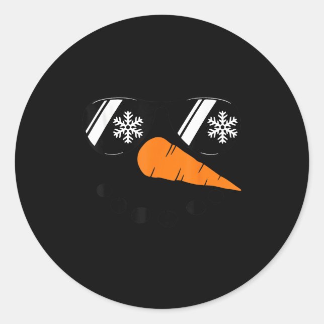 Snowman Face Family Christmas Matching Costume Men Classic Round Sticker (Front)