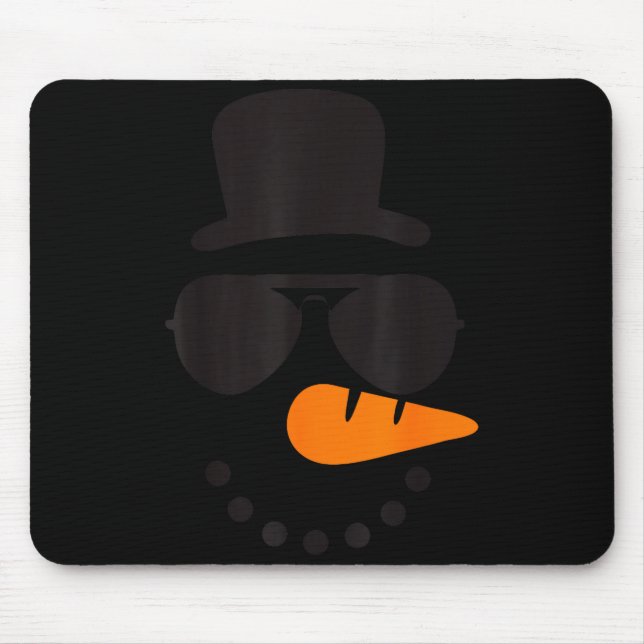 Snowman Face Family Christmas Matching Costume Men Mouse Pad (Front)