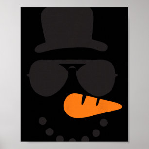 Snowman Face Family Christmas Matching Costume Men Poster