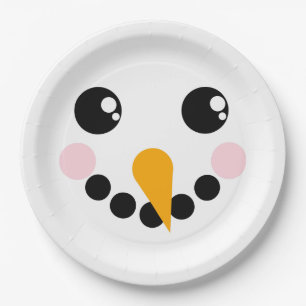Snowman Face Paper Plate