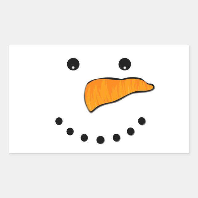 Snowman Face Rectangular Sticker (Front)