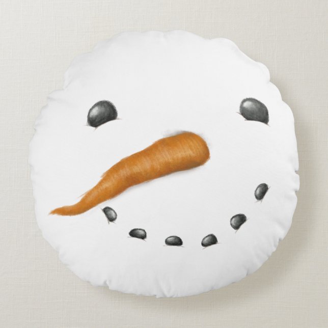 SNOWMAN FACE ROUND CUSHION (Front)