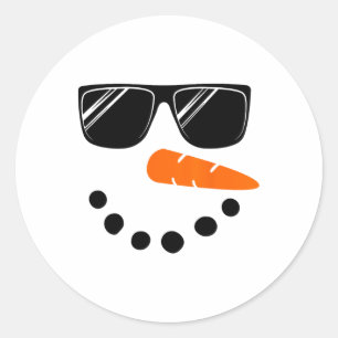 Snowman Face Shirt Boys Kids Toddler Gle Christmas Classic Round Sticker