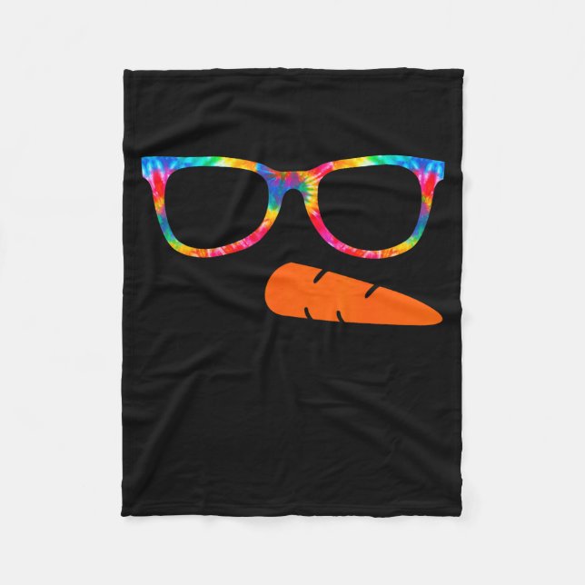 Snowman Face Shirt Womens Eyelashes Gle Tie Dye Ch Fleece Blanket (Front)