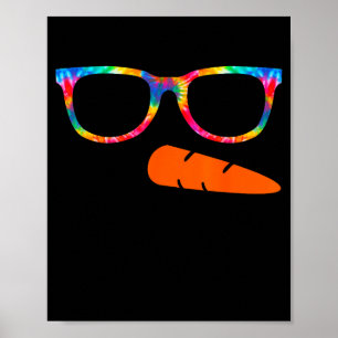 Snowman Face Shirt Womens Eyelashes Gle Tie Dye Ch Poster