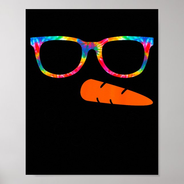 Snowman Face Shirt Womens Eyelashes Gle Tie Dye Ch Poster (Front)