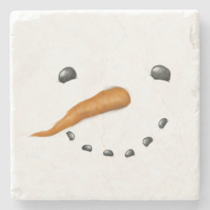 SNOWMAN FACE STONE COASTER