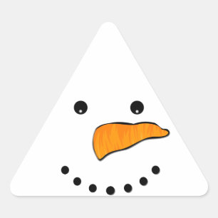 Snowman Face Triangle Sticker