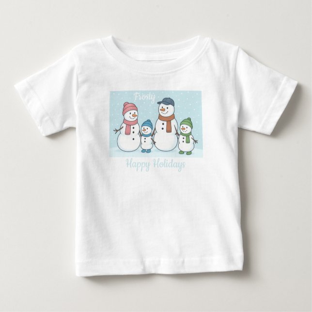 Snowman Family Baby T-Shirt (Front)