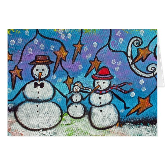 Snowman Family Christmas Card