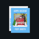 Snowman Family Christmas Photo Frame Holiday Postcard<br><div class="desc">* Cute snowman family with Christmas tree photo frame design. * Add your favourite photo and send holiday greetings to family, co-workers or teacher. * Use this postcard as an invitation to a holiday event, information card or 'Thank You' note, too! * For the text on the front and backside,...</div>